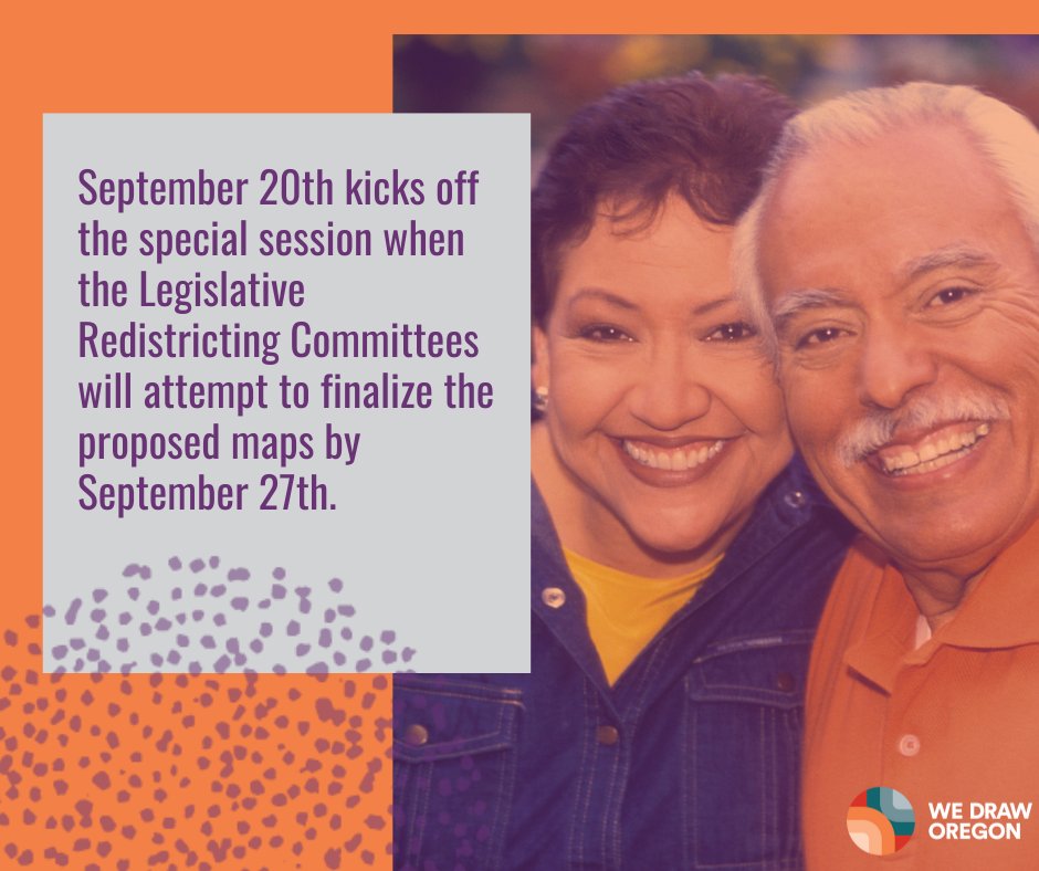 September 20th kicks off the special session when the Legislative Redistricting Committees will attempt to finalize the proposed maps by September 27th. We urge these committees to adjust district lines in all maps to center BIPOC communities. #BIPOCStrong #WeDrawOregon