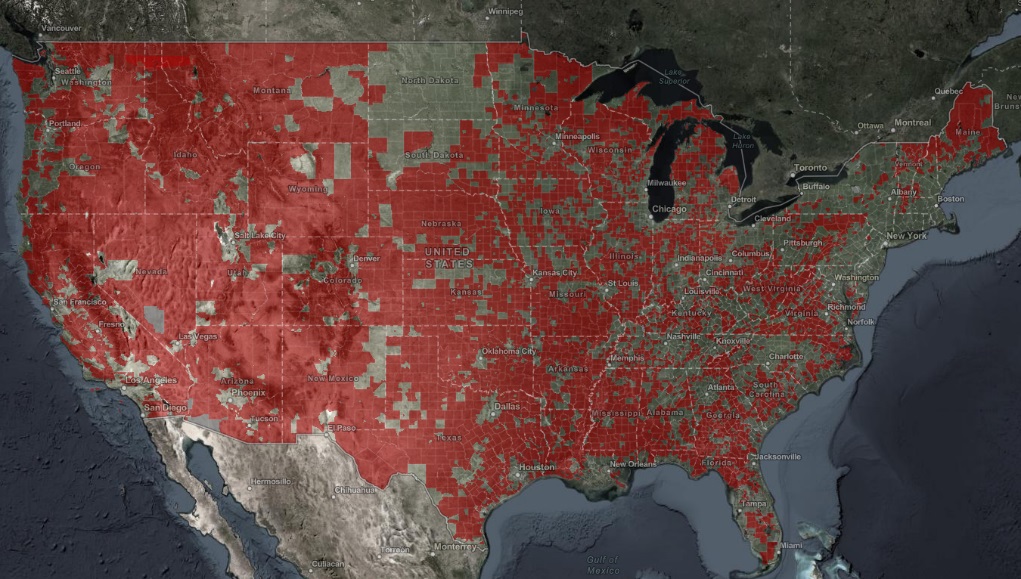 Interesting map showing the digital divide in the US which correlates with affluence, socio-economic status, ethnicity, and access. 
broadbandusa.maps.arcgis.com/apps/webappvie…
<a href="/UCD_Geography/">UCD Geography</a>, <a href="/ucdsocscilaw/">UCD Social Sciences</a>, <a href="/ucdpolitics/">UCD Politics and International Relations</a>