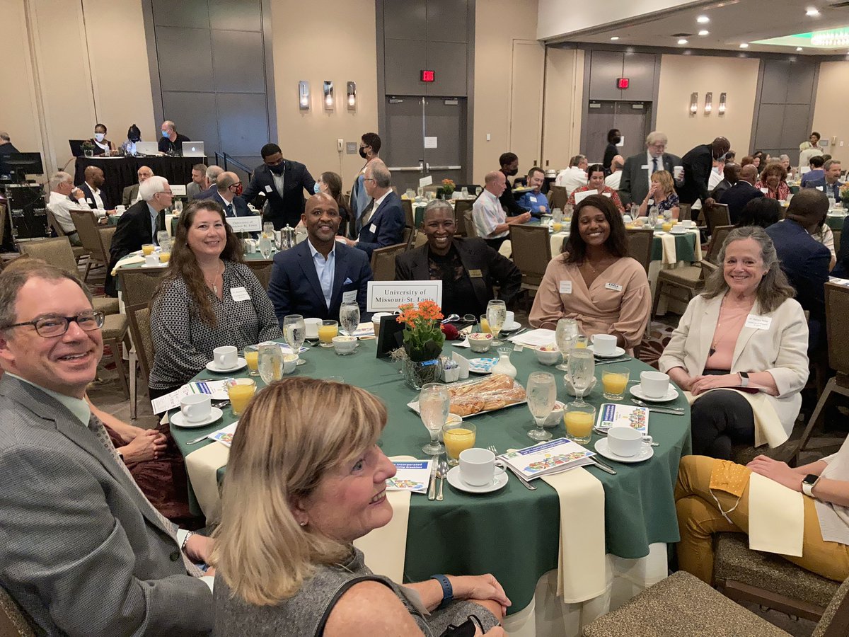 PatriciaZahn's tweet photo. Excited to celebrate @umsl colleagues Patty Parker and Karl Guenther at @NorthCounty_Inc breakfast today. #UMSLProud #EngagedCampus https://t.co/vV1Feoeh6v