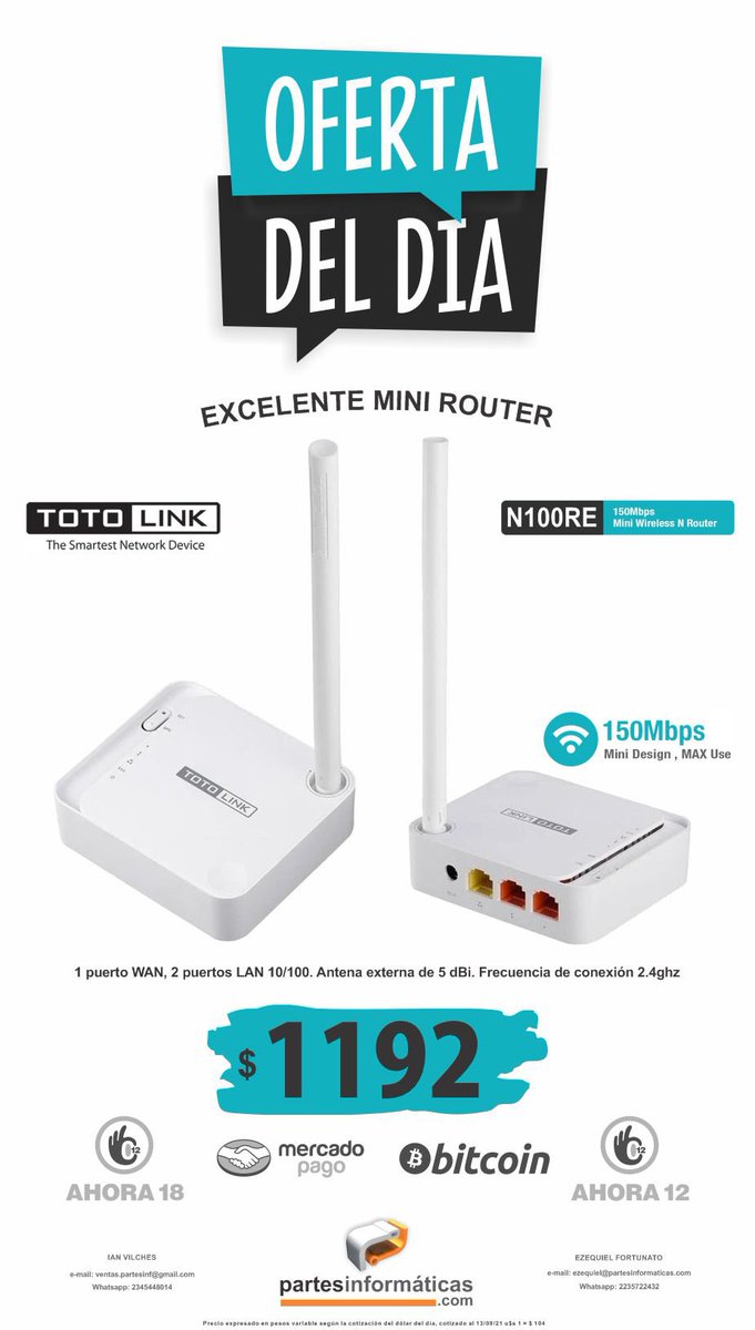 pinformaticas's tweet image. #totolink #minirouter
