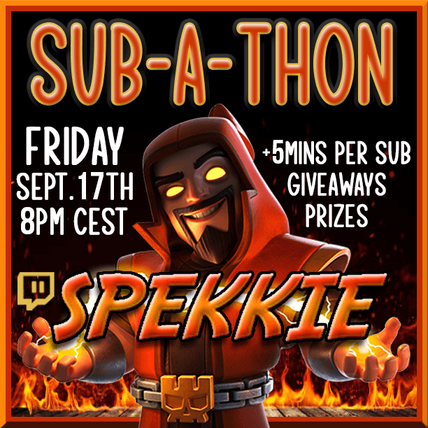 ItsSpekkie's tweet photo. our sub-a-thon stream tonight will include 2 amazing matches:
at 9pm CEST: @FrenchCup - @DefeatersCoC vs @AsgardGuardian_ 
at 10:15pm CEST: @eventshubcoc - @AresComitibus vs @TompinaiEmpire 

We will have giveaways as well
Hope to see you there: https://t.co/pOxQGpQ8LU https://t.co/X72RnYlyYV
