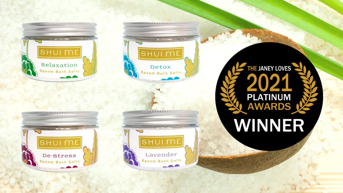 shui_me's tweet photo. Great to have our pure Epsom bath salts as winners in the @janeyleegrace 2021 Platinum Awards 😍 #platinumawards https://t.co/EJtCkrml5y