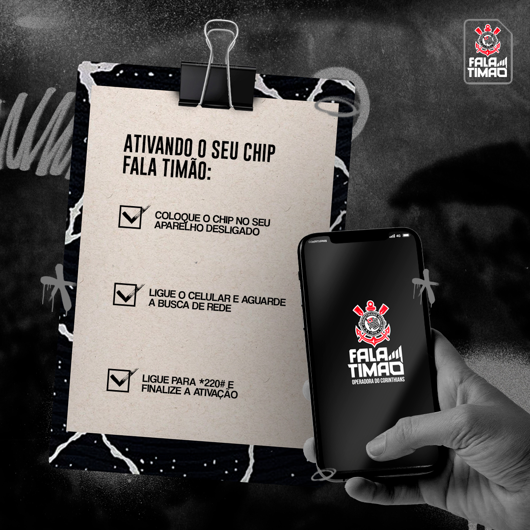 Corinthians's tweet photo. A principal missão da @falatimaoficial é te oferecer a melhor experiência!

⚫️⚪️ Se você já está com o seu chip em mãos, conta aqui pra gente o que está achando dessa conexão toda poderosa:👇

https://t.co/b2QwXhoMXU

#FalaTimão #VaiCorinthians #Timão #Operadoradotimão #FalaFiel https://t.co/F1h9AGBZlb