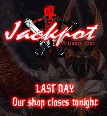 You love Dante? You may want this as our shop closes tonight! Enjoy the work of amazing artists, writers and cosplayers as a tribute to DANTE SPARDA!

Don't forget 50% of the merch bundle if you buy a book with the code MERCHDISCOUNT

Grab yours now!
jackpotzine.bigcartel.com