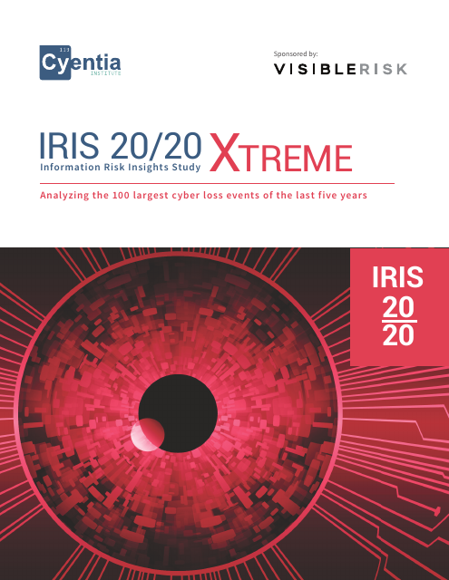 CyentiaLibrary's tweet photo. IRIS 20/20 Xtreme - a follow-up to the #IRIS2020 study, this time focusing on the 100 largest cyber incidents of the last 5 years, totaling $18 billion in reported losses &amp; 10 billion compromised records. https://t.co/lESD0fNZPx #cybersecurity #infosec https://t.co/9jToVOT8vp
