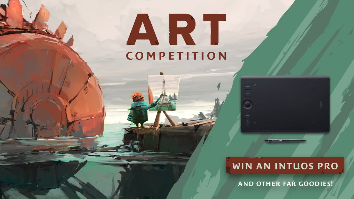 FARtheGame's tweet photo. We've decided to extend our art competition! You now have until Sept. 28th to submit your entries!
Show us what a part of your world looks like in the FAR universe and you could win a Wacom graphics tablet!
Full details: https://t.co/lnYFloQuhz
#FARArtComp #ChangingTides https://t.co/4alD1HVTIO