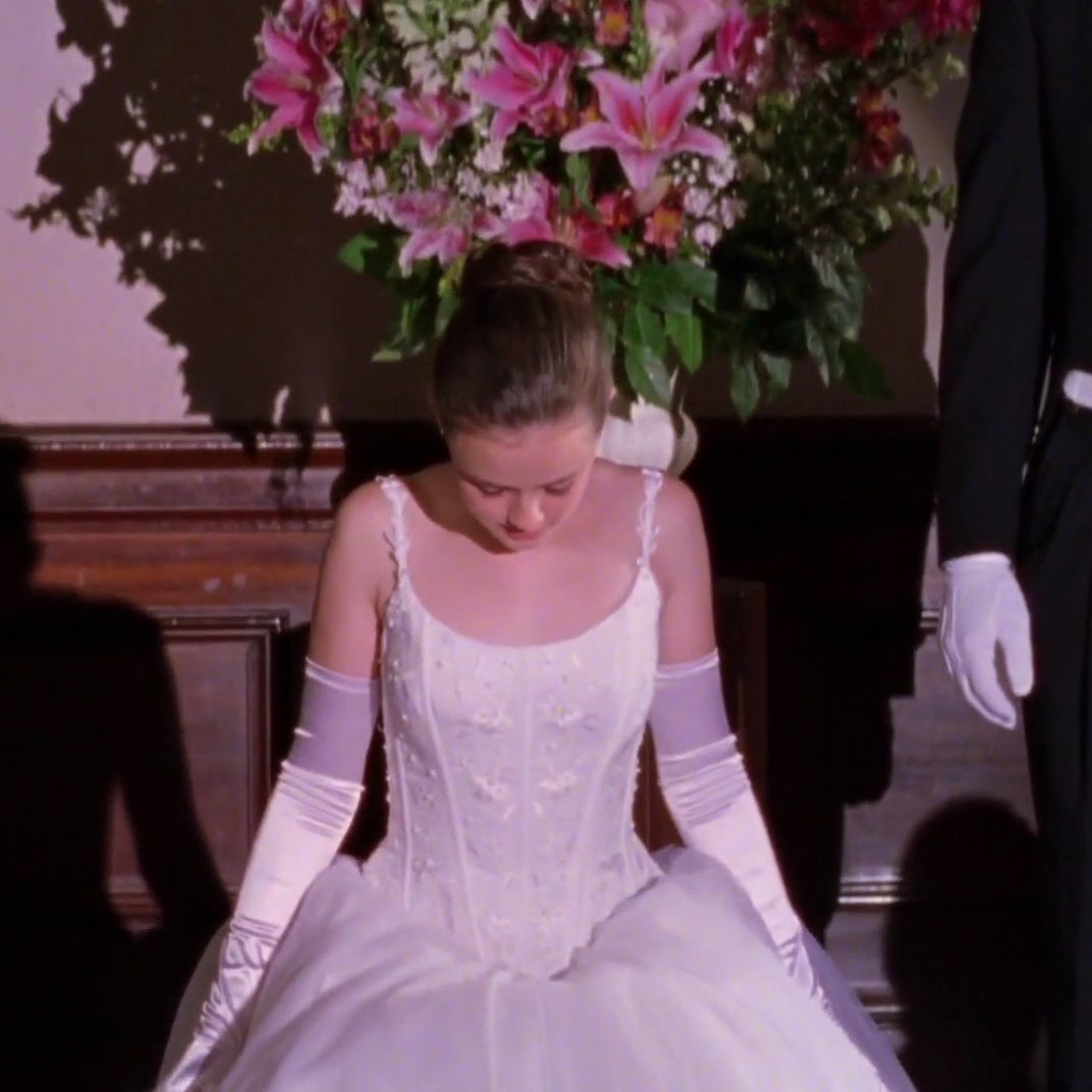 rory gilmore birthday dress In Omnia Blue Dress Gown Size 7 Small – Gilmore Garbs main image 0