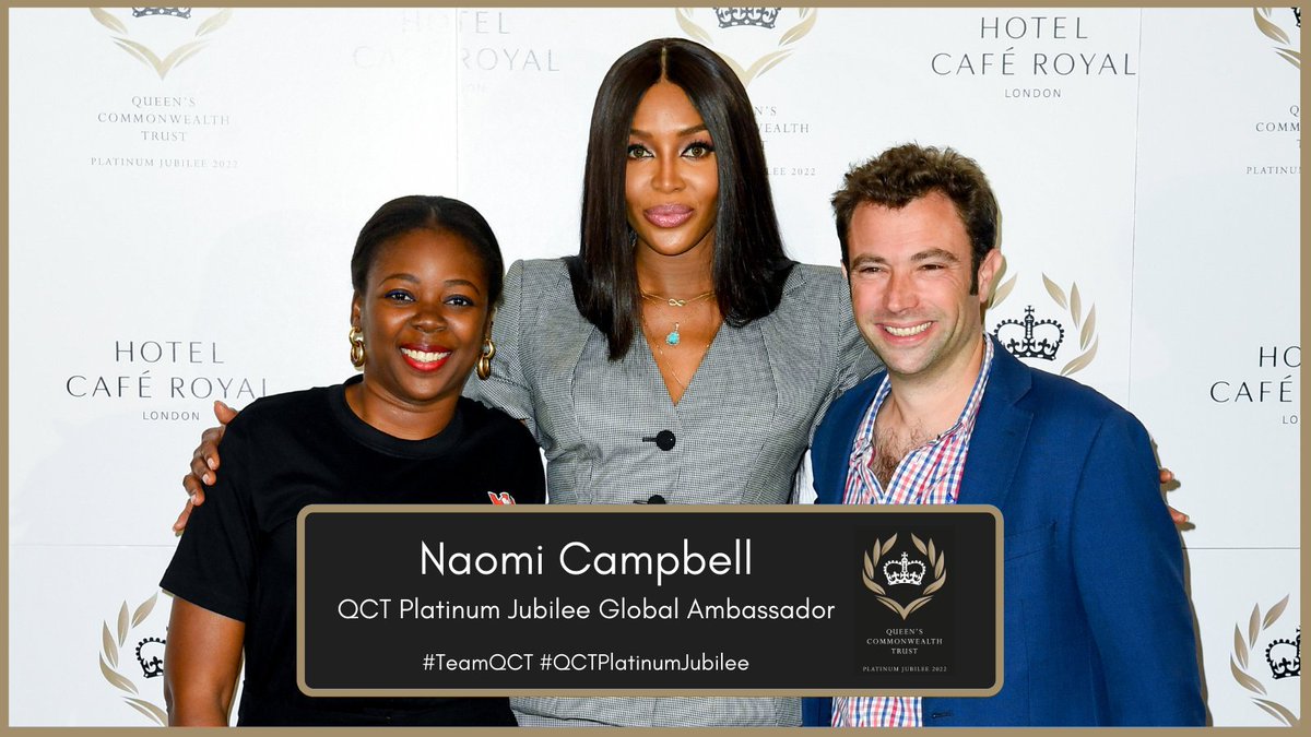 Welcome to #TeamQCT, @NaomiCampbell! Today, the @queenscomtrust was delighted to launch the #QCTPlatinumJubilee Campaign, in honour of #QueenElizabeth's 70 years of service. Read about Naomi’s role at #TeamQCT and the new QCT Platinum Jubilee Fund here: queenscommonwealthtrust.org/inspiration/na…