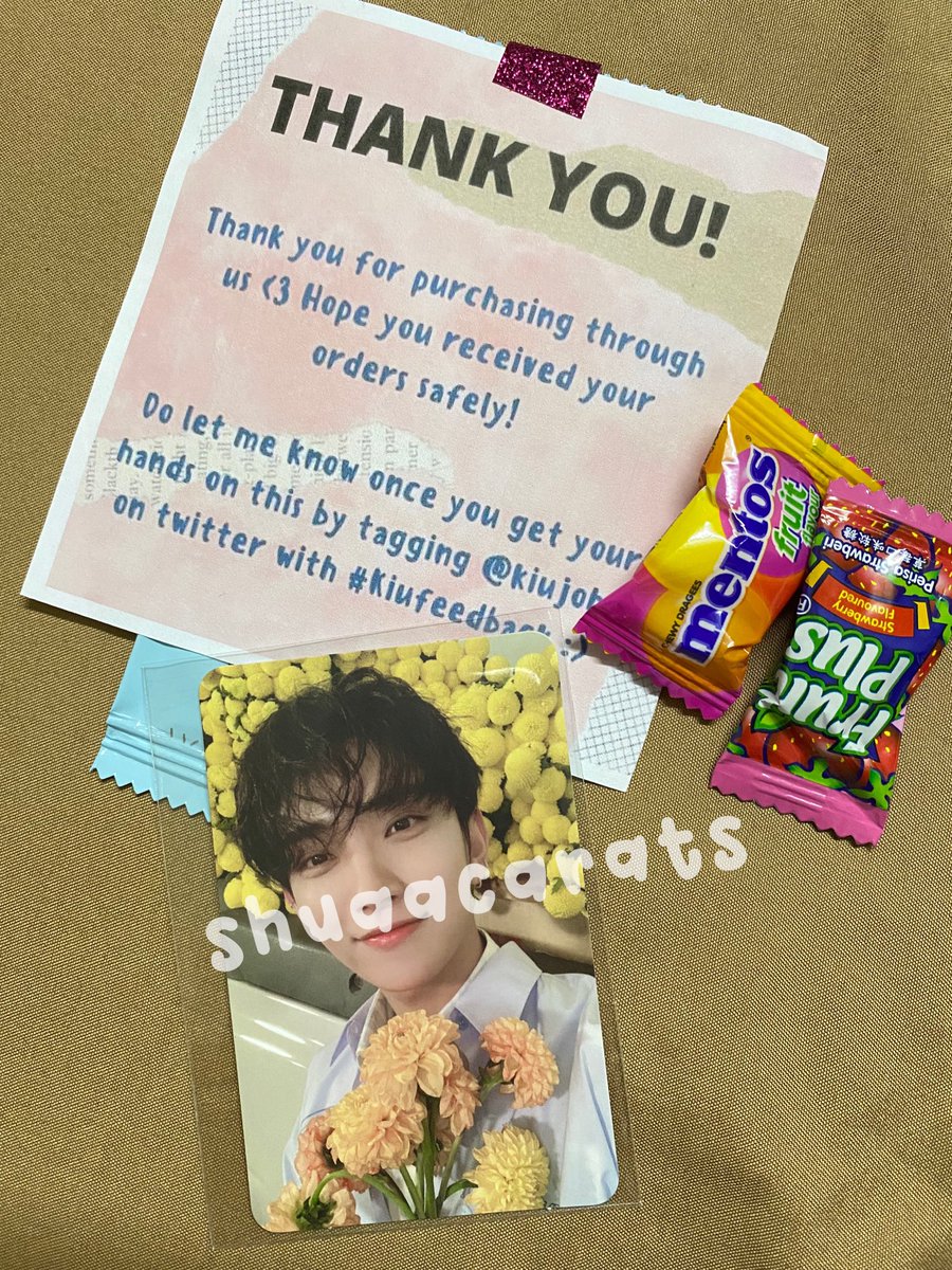 shuaacarats's tweet photo. Finally the most awaited parcel here 🥰 Complete joshua yc 😭❤️ Thankyouuu @kiujoha1 😘💗💗 #Kiufeedback https://t.co/BeueWBmswj