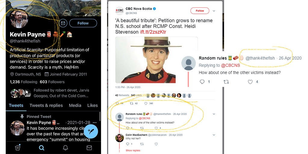 Kevin Payne, NDP candidate for Dartmouth Cole Harbour tweeted hateful msg on local police officer &amp; mother Heidi Stevenson, murdered in Nova Scotia rampage. Kevin doesn't think she should be honoured. He deleted his acct to hide disgusting tweets. What else is he hiding? #Elxn44