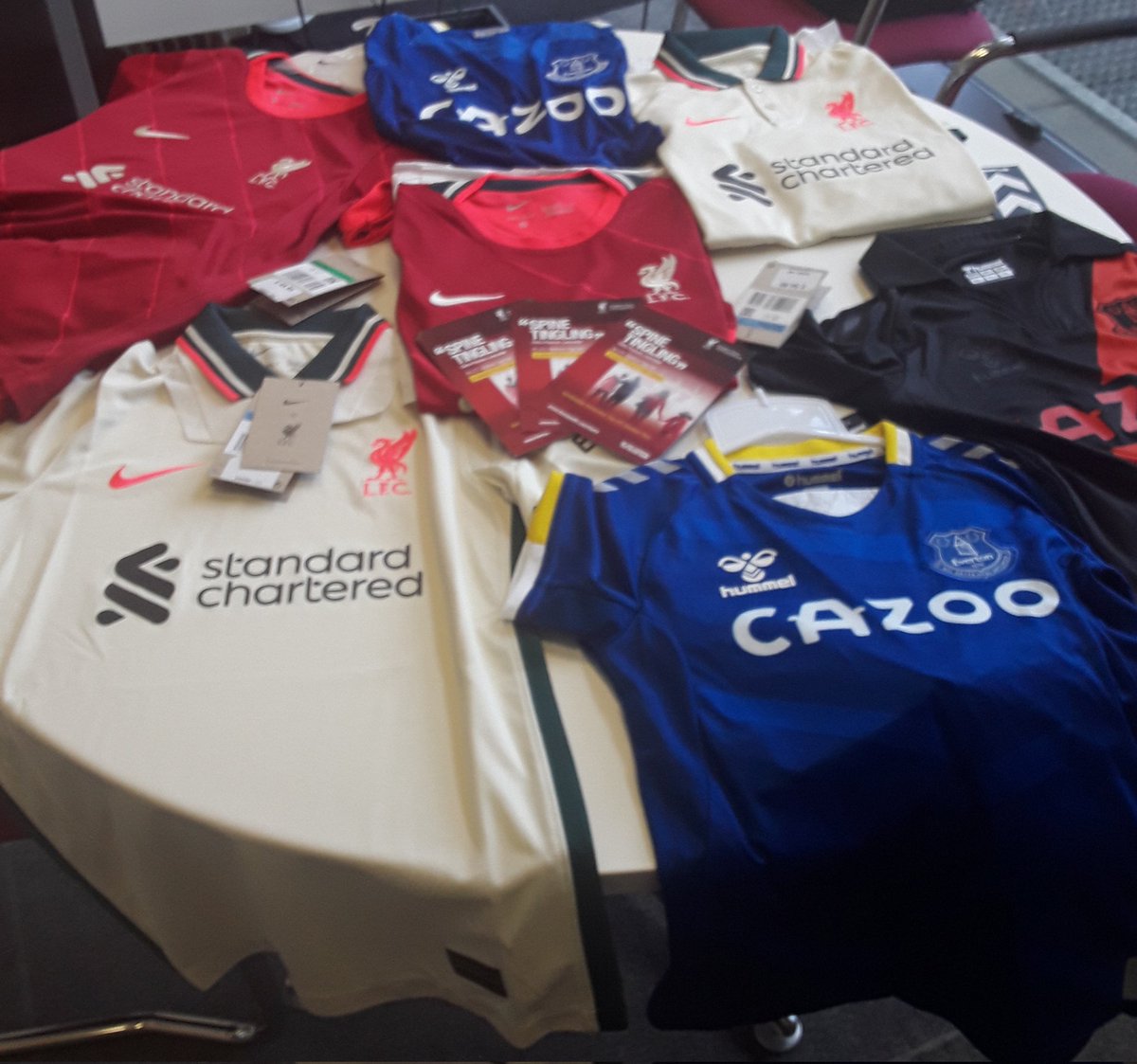 Massive thanks to <a href="/Kititout1/">FPL Kit it Out</a> for the very kind donations of <a href="/LFC/">Liverpool FC</a> <a href="/Everton/">Everton</a> #Kits #StadiumTours these will now be donated to children / families living in our communities <a href="/TheRegendaGroup/">The Regenda Group</a> @SteveB_Regenda <a href="/emilyjmathias/">Emily Mathias</a> <a href="/petebond7/">Peter Bond FCIH</a> <a href="/sarahthom1980/">Sarah Thomas</a> @SophieRegGrp <a href="/centre_56/">Centre 56</a> 👍