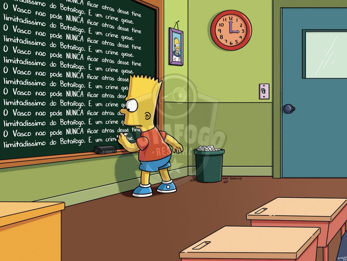 EstagiarioBFR's tweet photo. Sextou com S de Simpsons. E lembrem-se do recado do Bart: "O Vasco não pode NUNCA ficar atrás desse time limitadíssimo do Botafogo. É um crime quase."

⚫️⭐️⚪️🔥 https://t.co/TmEnW57wPD