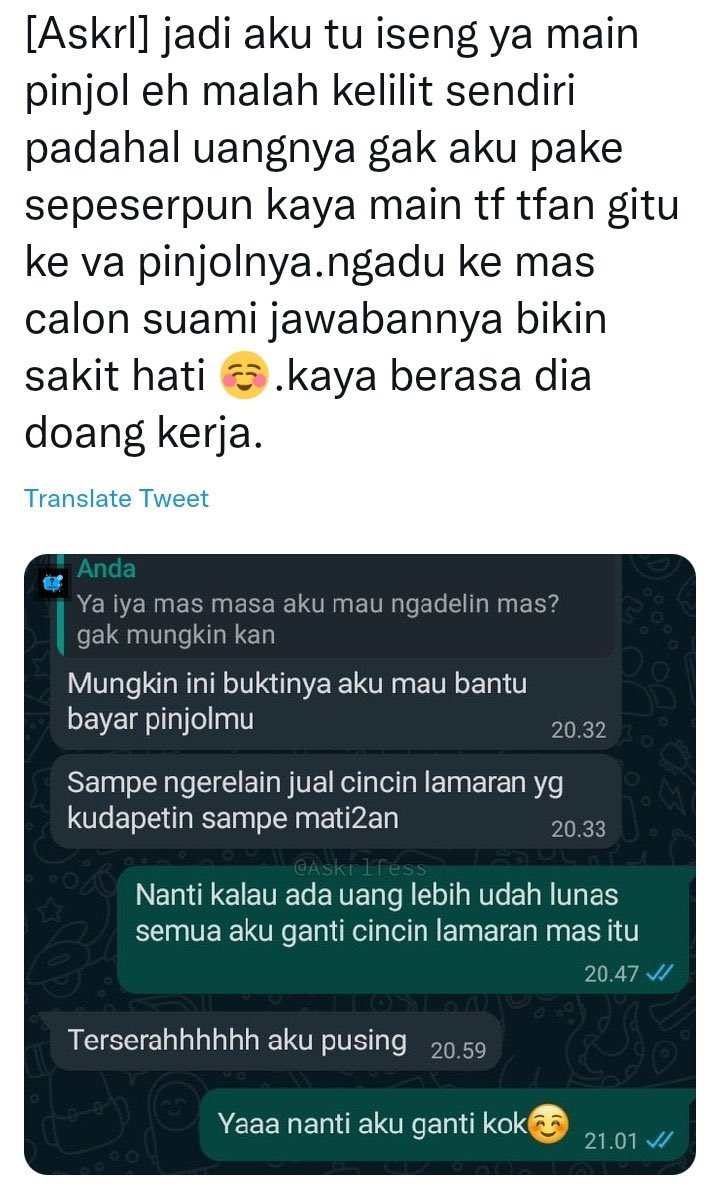 AREAJULID's tweet photo. Dis! buat kalian yang lagi gabut jangan main pinjol ya, main ludo aja apa nyapu, nonton drama kek. Udah nyusahin, arogan, playing victim 🙏🏻 https://t.co/SE6A2BOnsF