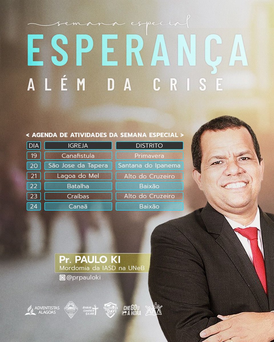 PrPauloKi's tweet photo. Nessa semana de colheita viveremos pela graça de Deus uma linda Primavera na @adventistasalagoas #Adorar #Conviver #Salvar @prc_augusto @pastorjadson @@pr_nilton_lima @raffa_mattoss https://t.co/zryPJtF1ap