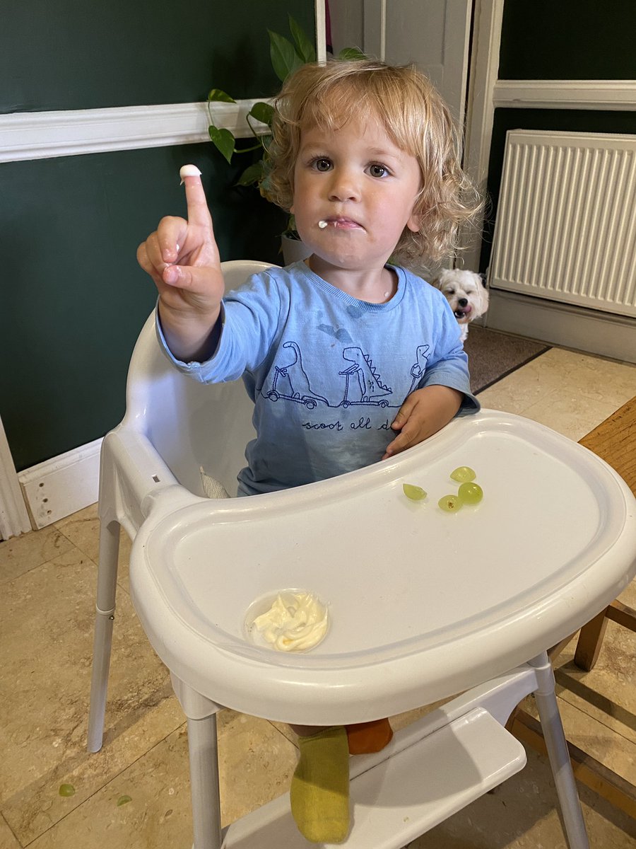 My wife (<a href="/motherjournal1/">the motherhood journal</a> ) has left me in charge of our child, solo, for 48 hours for the first time. 

Here are some photos i’ve sent her, to keep her reassured that he’s safe and eating well balanced meals. It will help her to relax.

Any more ideas? Answers on a postcard.