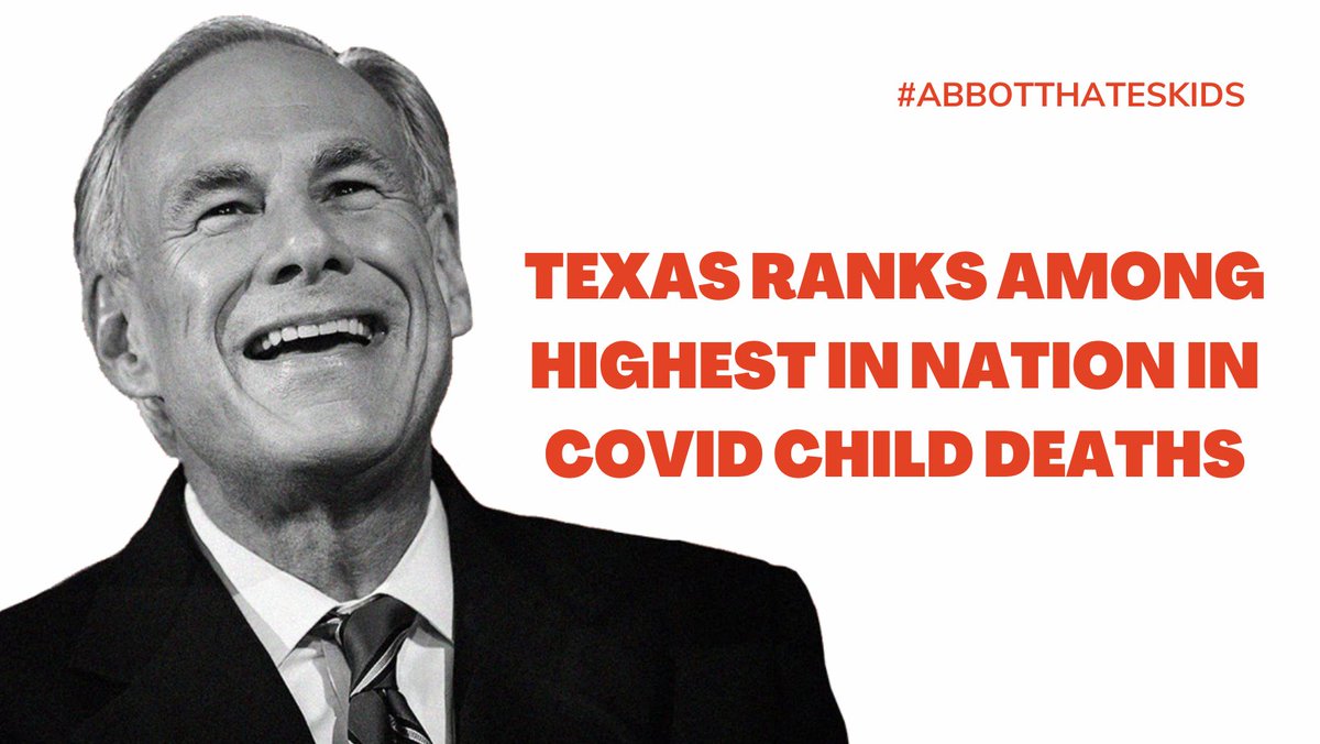 A statistic that should make <a href="/GregAbbott_TX/">Greg Abbott</a> do everything in his power to fight COVID, including letting local leaders use the tools at their disposal. But no...he is actively helping the spread of COVID in Texas. #AbbottHatesKids #txlege