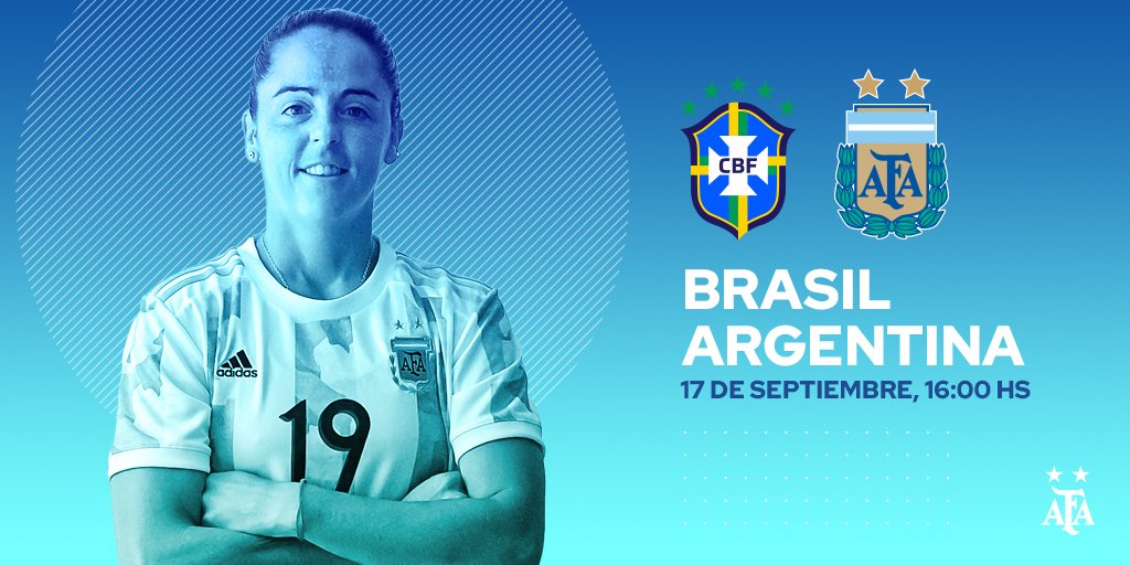 Argentina's tweet photo. #SelecciónFemenina
⚽️ #Brasil 🇧🇷 - #Argentina 🇦🇷
🏆 Amistoso - Fecha FIFA
🕑 16.00
📺 @TV_Publica y @canaldeportv
📻 @NacionalRock937
📰 https://t.co/9P2HMwX7tS https://t.co/NKHDRLxBv7