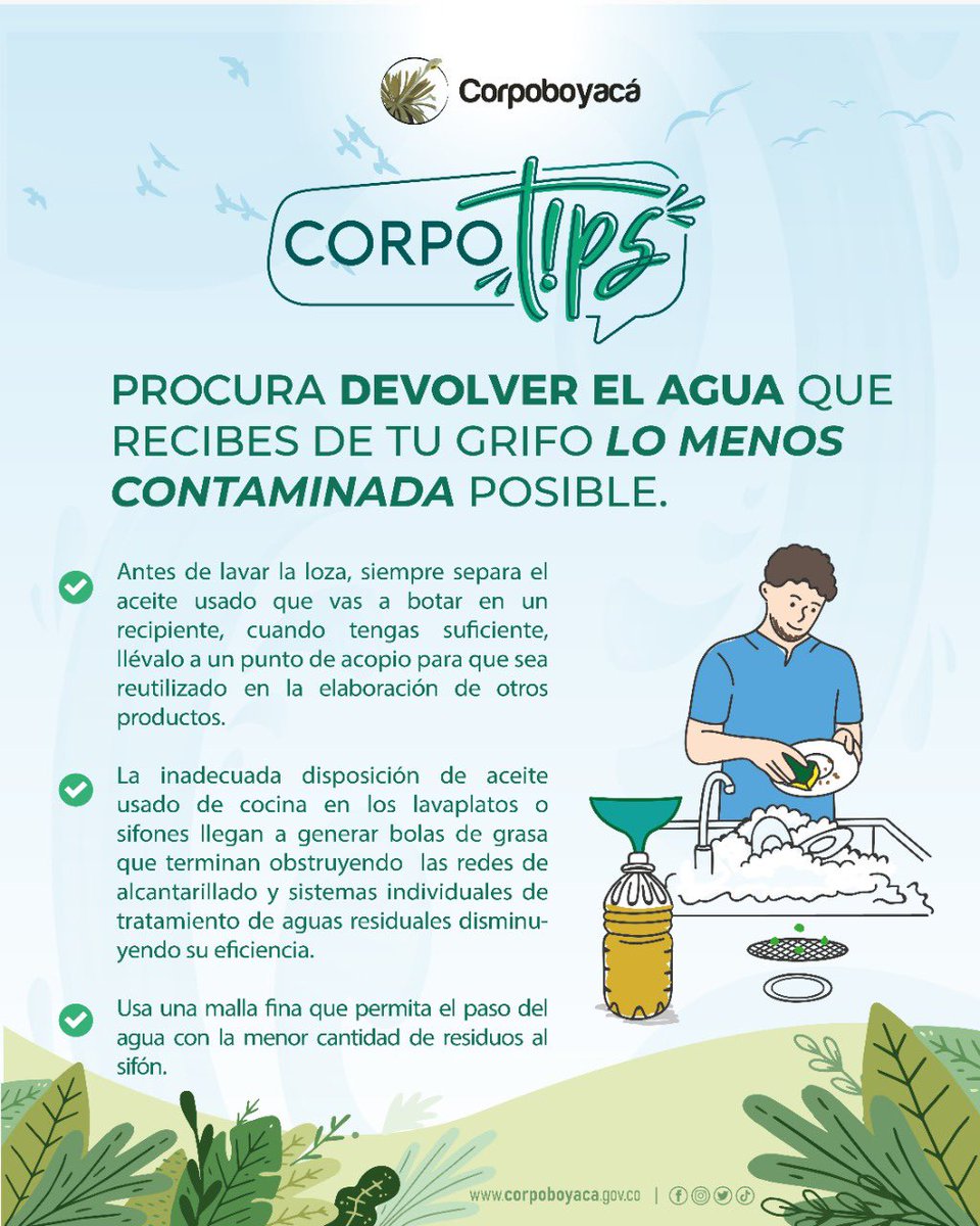 Corpoboyaca's tweet photo. #Corpotips | 💦Procura devolver el agua que recibes de tu grifo lo menos contaminada posible. ⬇️ https://t.co/QcUJpnQj6y