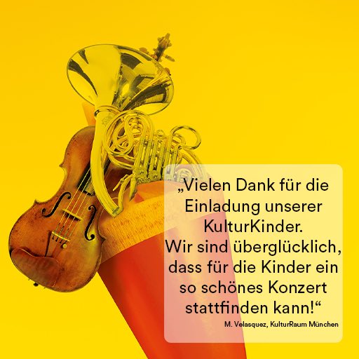 Münchner Symphoniker (@muesymphoniker) on Twitter photo Klassik für Kinder mit „Das Schultütenkonzert“. In Kooperation mit <a href="/KulturraumM/">KulturRaum München</a> ermöglichen wir Kindern aus einkommensschwachen Verhältnissen einen kostenlosen Konzertbesuch.
Das Schultütenkonzert I 18.09.21, 14 Uhr I Carl-Orff-Saal München
#music #EducationForAll Klassik für Kinder mit „Das Schultütenkonzert“. In Kooperation mit <a href="/KulturraumM/">KulturRaum München</a> ermöglichen wir Kindern aus einkommensschwachen Verhältnissen einen kostenlosen Konzertbesuch.
Das Schultütenkonzert I 18.09.21, 14 Uhr I Carl-Orff-Saal München
#music #EducationForAll