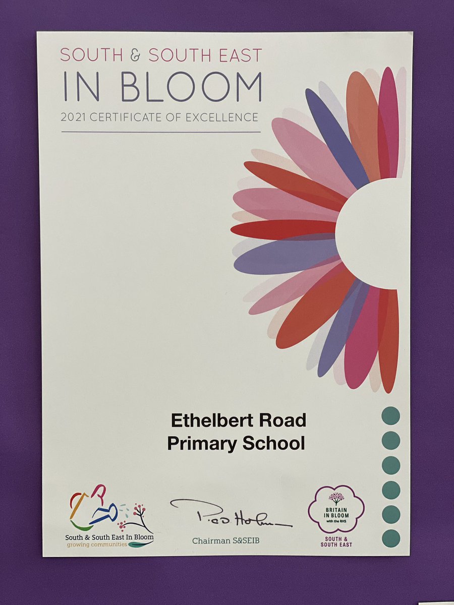 ethelbertrd's tweet photo. We are so proud to have been awarded a certificate of excellence from South &amp; South East in Bloom for our School garden. Some of our pupils are Garden Prefects and they help to maintain it. 

🐛🐞🦋🐝🪱🐌🌳🍄💐🌷🌹🌺🌸🌼🌻

Thank you!

💜💛 https://t.co/ThPlWADpxk