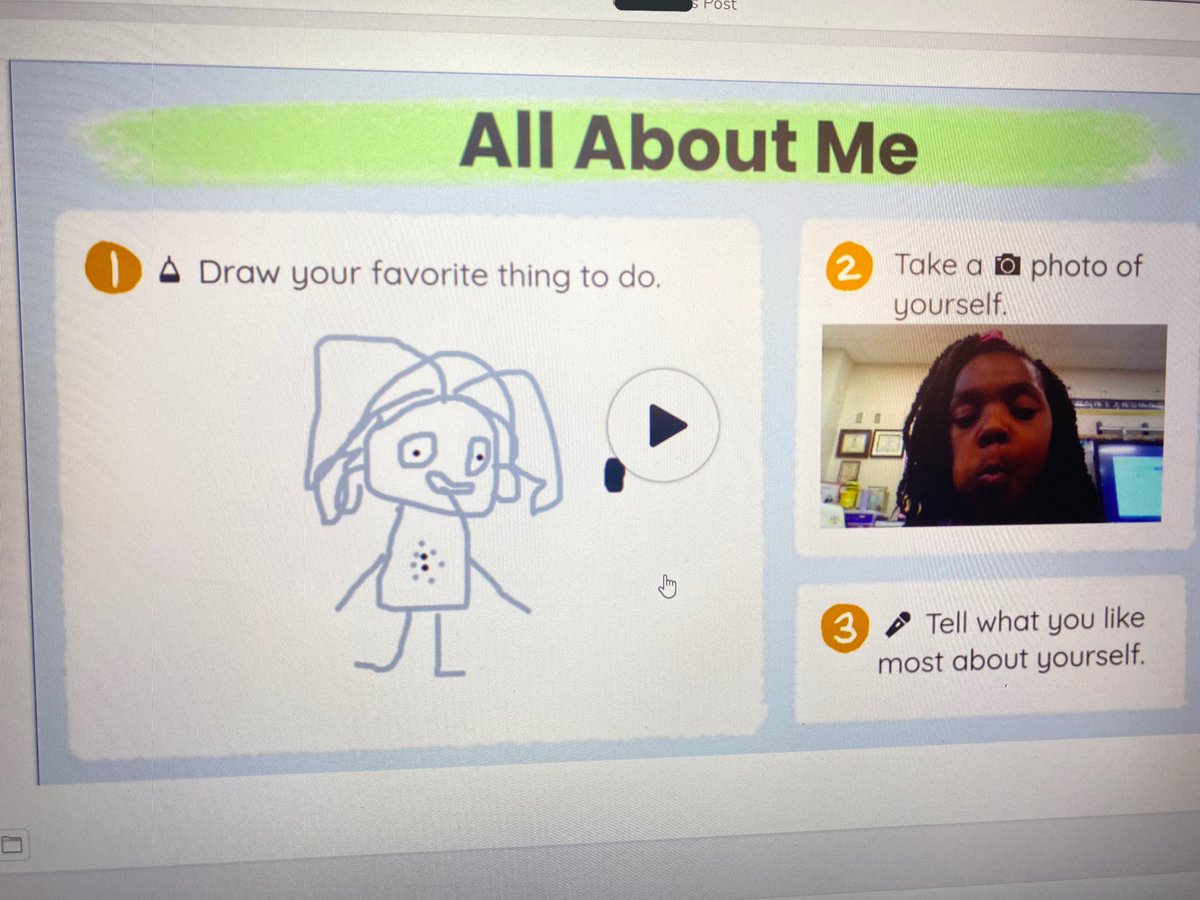 It was an exciting day in <a href="/jenwethington1/">Jennifer Wethington</a>’s first grade class at <a href="/SueClevelandES/">Sue Cleveland Elementary</a>. They learned about the <a href="/Seesaw/">Seesaw</a> tools and completed an All About Me activity. I appreciated your adventurous spirit. The virtual visit was fun! #firstgrade #edtech #teachersgrowingteachers