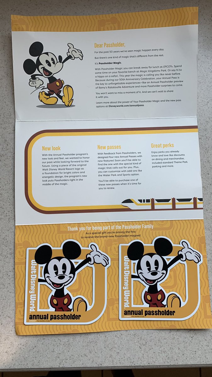thetimtracker's tweet photo. Look what just showed up in the mail! This is the new design of Passholder magnets that was announced with the rebrand of annual passes at Walt Disney World. https://t.co/RpuC9rEzPc