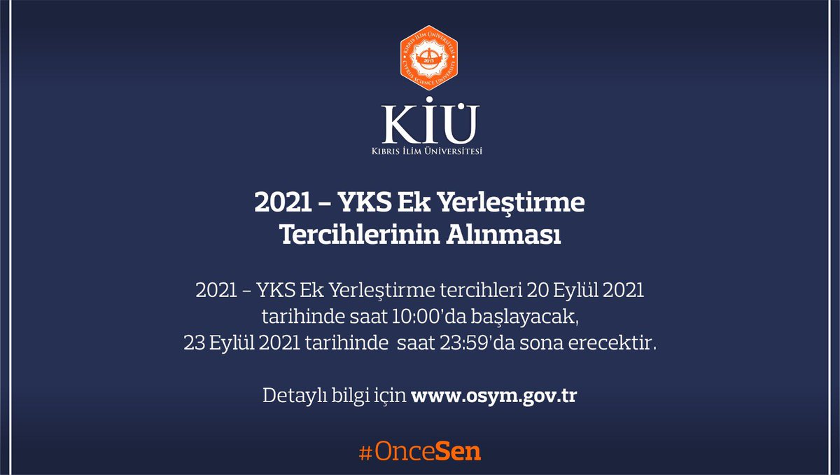 📌2021 YKS Ek Yerleştirme Tercihlerinin Alınması

#OnceSen 🧡 #benimtercihimturuncu #ekyerlestirme #osym