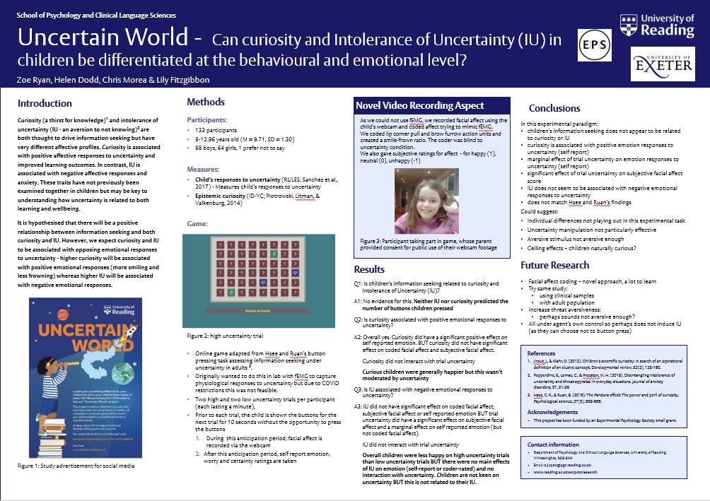 FitzyLily's tweet photo. So proud of @ladyzoia who's poster at #BPSDev2021 won TWO prizes - the Innovative Methods and runner up in the People's Choice prize. Congratulations @ladyzoia - so happy that your fantastic work has been recognised! https://t.co/Mh4QAF0Dfg