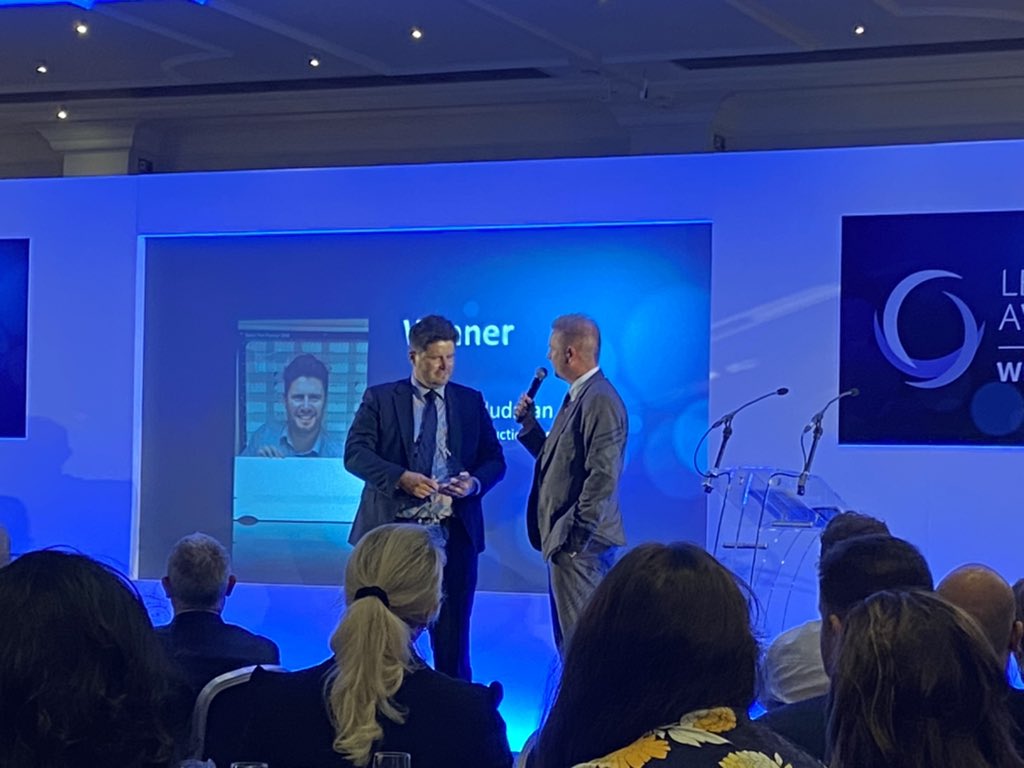 AstleyLand's tweet photo. Congrats to Sam at @SavestaBuild for winning the Transformational Leader Award at the WM Leadership Awards #WMLA21 today #construction https://t.co/JkvC2ZJlWR