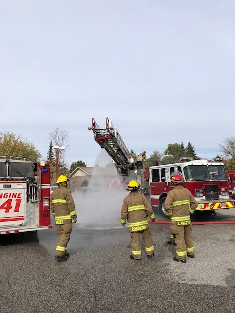 georginafire's tweet photo. #FridayFireFact – When working with hazardous material it is important to ensure we stay safe. After our work is done we go through a decontamination process where we wash all our tools as well as ourselves to ensure no hazardous substance comes home with us. https://t.co/M1iDxSA2z3
