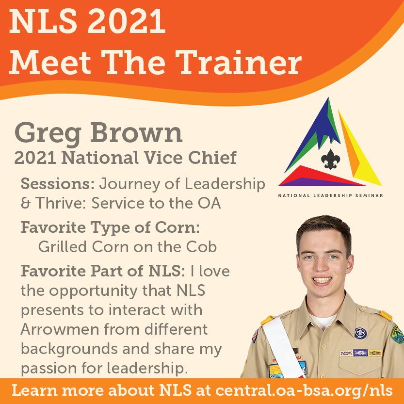 "Meet The Trainer: The 2021 National Vice Chief Greg Brown will be a trainer at our upcoming NLS in Grass Lake, Michigan on October 15-17. Learn more about NLS at central.oa-bsa.org/nls
#OA #BSA #WeAreCR #NLS #WritingOurNextChapter"