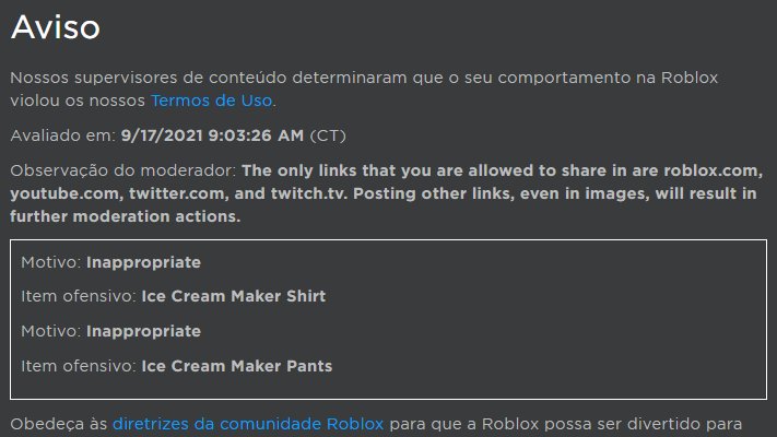 MINHA CONTA FOI BANIDA do ROBLOX.. 