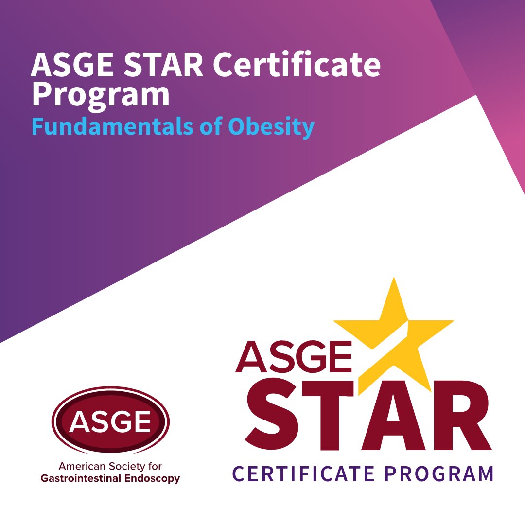 Understand key pharmacotherapy and obesity treatment options with @asgeendoscopy course Fundamentals of Obesity, part of the STAR Bariatrics program. Only available online! ow.ly/G6xq50FKuad #GITwitter #obesity #GIEndoscopy #bariatrics