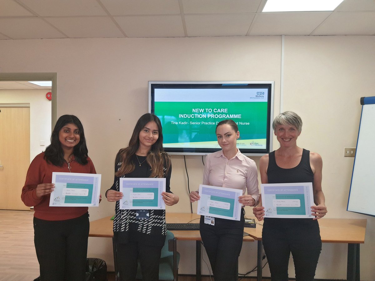 Congratulations to our New to Care CSW's on completion of their 2 week induction. I am so proud of you all and wishing all the best in your future careers at medway.
<a href="/NurseMedway/">Nurse Education - Medway NHS Foundation Trust</a>