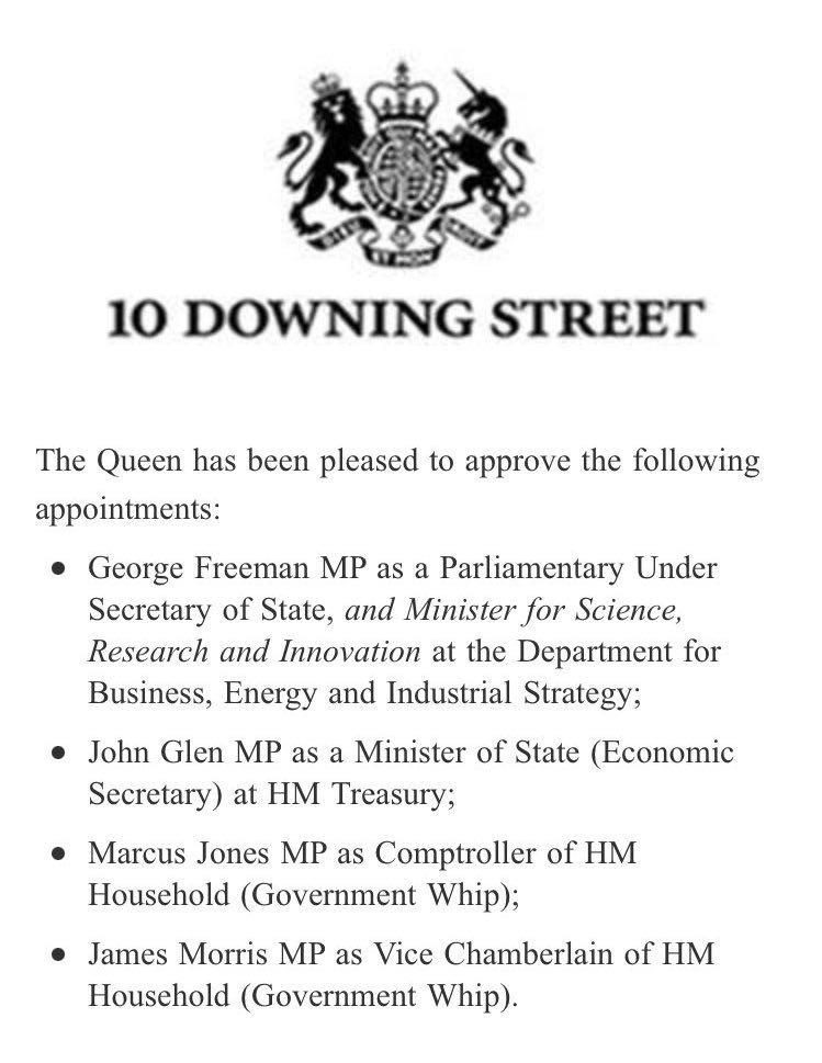 George Freeman FRSA MP (@mpgeorgefreeman) on Twitter photo A huge privilege & honour to be asked by the PM <a href="/10DowningStreet/">UK Prime Minister</a> to take on the Minister for Science, Research + Innovation Portfolio @beisgovuk & join the PM’s Science Cabinet Committee. We have a historic opportunity to unleash UK science & innovation for post-Covid Recovery🇬🇧 A huge privilege & honour to be asked by the PM <a href="/10DowningStreet/">UK Prime Minister</a> to take on the Minister for Science, Research + Innovation Portfolio @beisgovuk & join the PM’s Science Cabinet Committee. We have a historic opportunity to unleash UK science & innovation for post-Covid Recovery🇬🇧