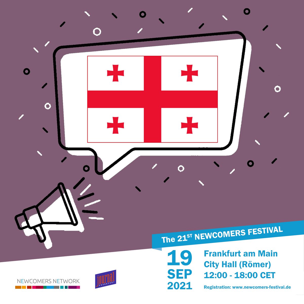 Partner country 2021: Welcome Georgia! 

#newcomers #newcomersfestival2021 #newcomersfestival #römer #frankfurtammain #frankfurtrheinmain #newcomersnetwork #georgia