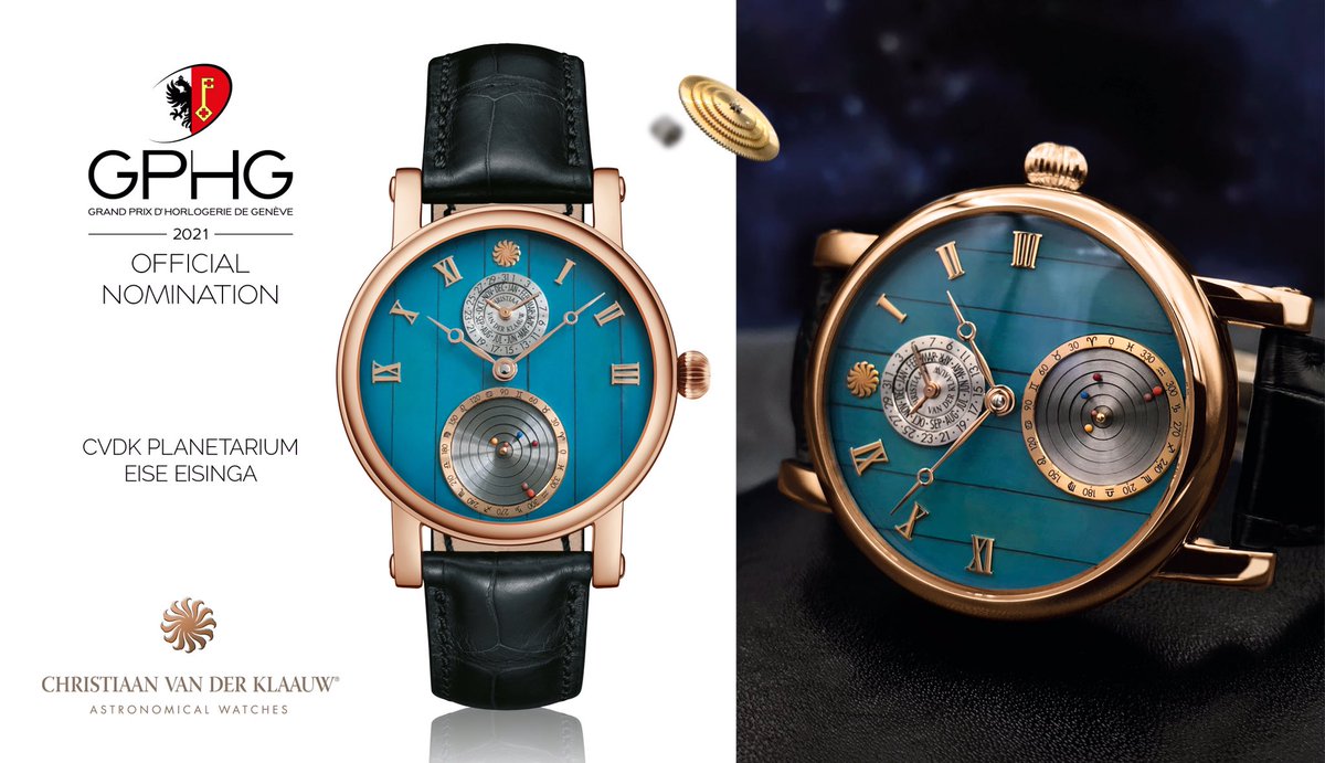 ⭐️ ⭐️ 🏆 ⭐️ ⭐️
We are proud and excited to announce that our masterpiece CVDK Planetarium Eise Eisinga has been officially nominated as a finalist for the Oscars of watchmaking, the Grand Prix d'Horlogerie de Genève (GPHG). 🪐 💥 💙 🏆 🙏 🥂

#gphg #gphg2021
#cvdklaauw #cvdk