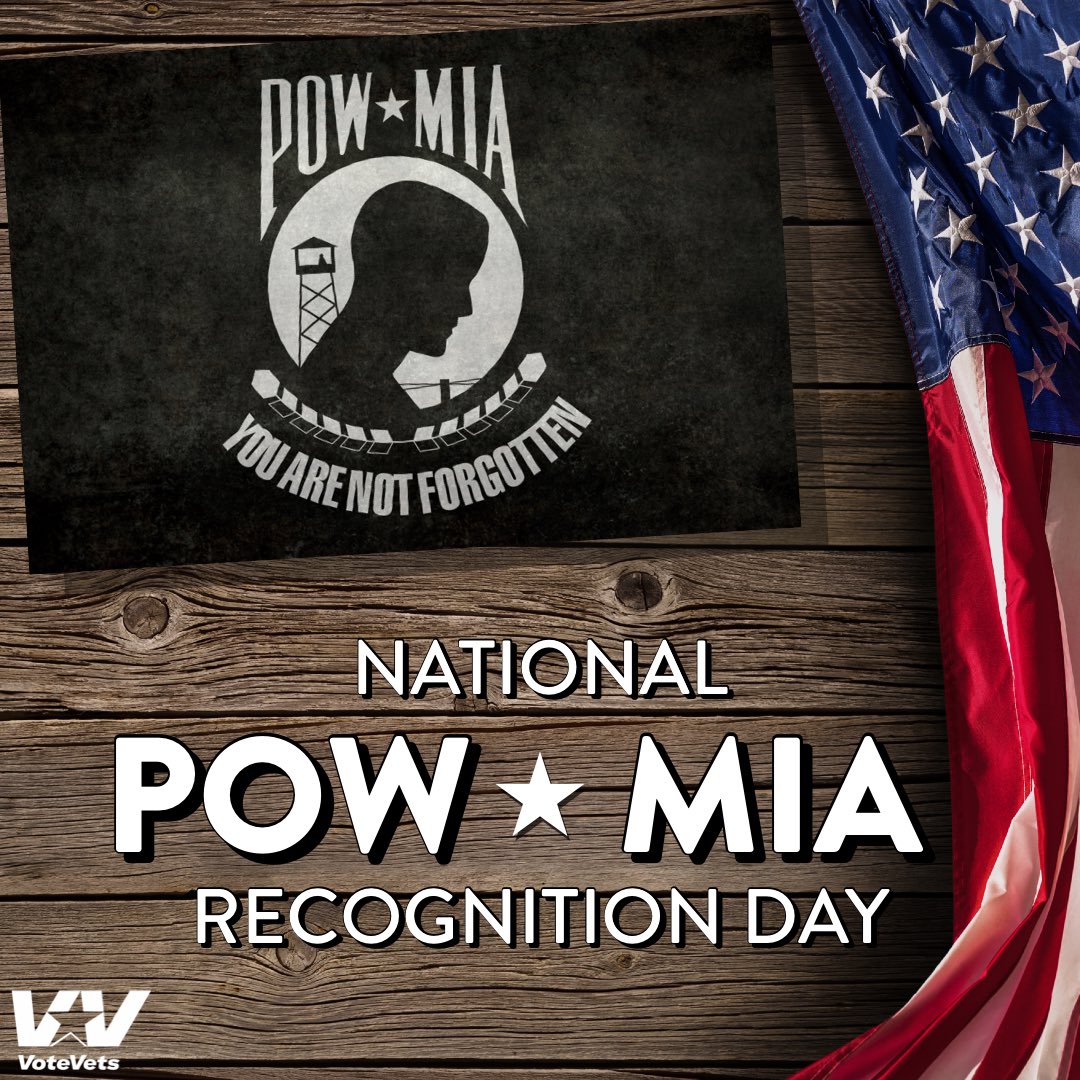 Please take time today and every day to remember and honor our prisoners of war, as well as those who proudly served yet never returned home. They will never be forgotten. #POWMIARecognitionDay