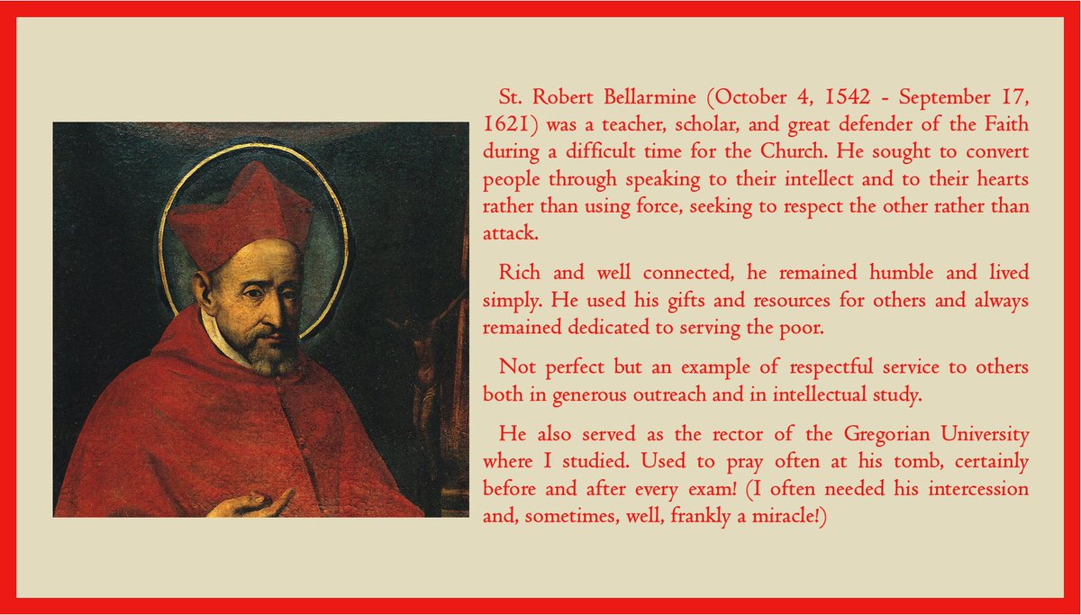 FrRobJaskot's tweet image. Feast of my Patron Saint! Saint Robert Bellarmine, pray for us.