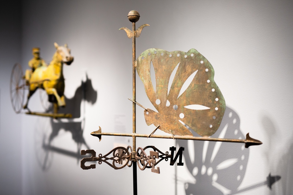 FolkArtMuseum's tweet photo. Weekend plans? Float on into the Museum for "American Weathervanes: The Art of the Winds," which explores the weathervane as a form of art, design, and public sculpture. Admission is always free: https://t.co/ywC2O1wuaP.

#AFAMVanes #AFAM #Weathervanes https://t.co/dP1gfNXtMd