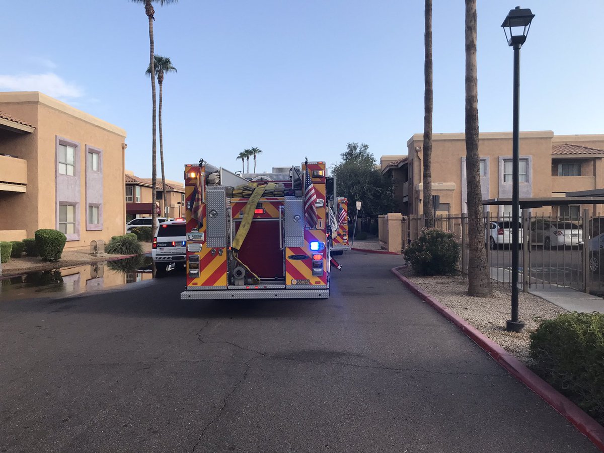 According to the fire page, a working 1st alarm fire near 67th Ave and Indian School rd. Waiting for information from <a href="/PHXFire/">Phoenix Fire Dept.</a> but it appears a number of residents standing outside now. <a href="/abc15/">ABC15 Arizona</a>