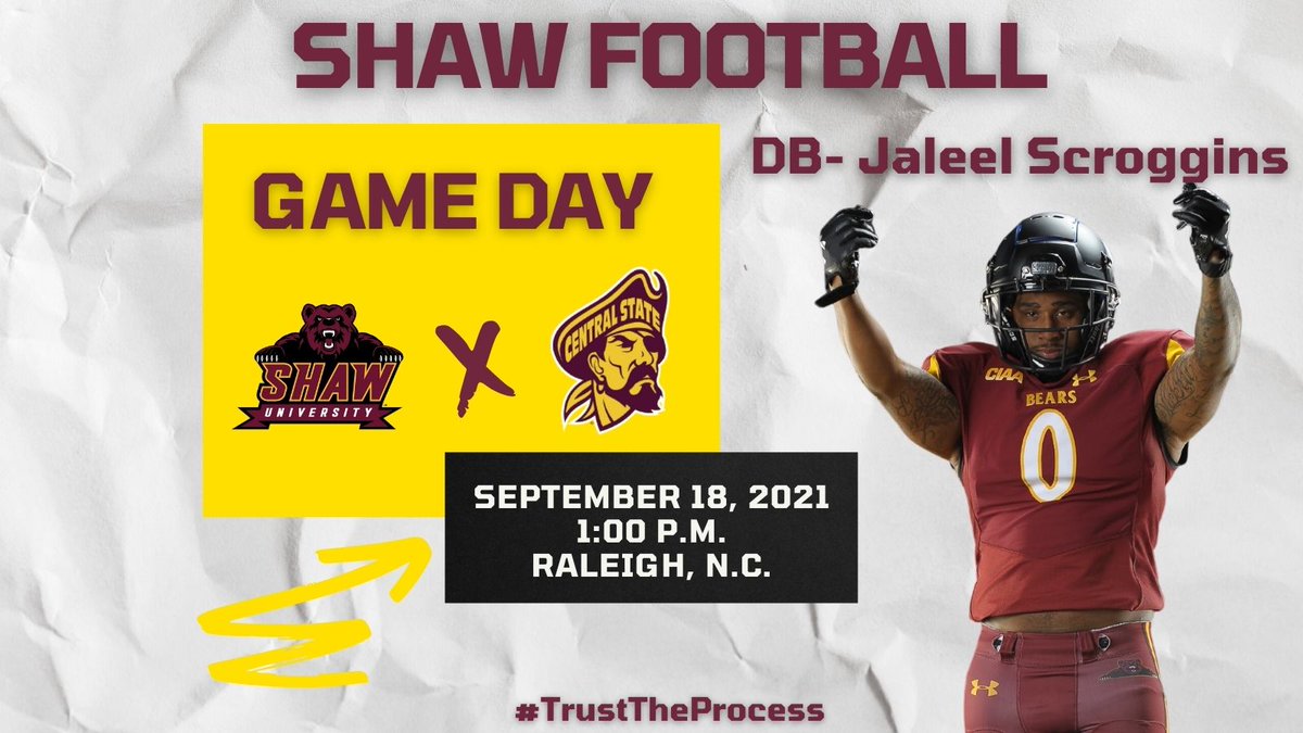 FB | <a href="/ShawUFootball/">Shaw U. Football</a> to Host Central State in Home Opener. 

bit.ly/3EvftQW