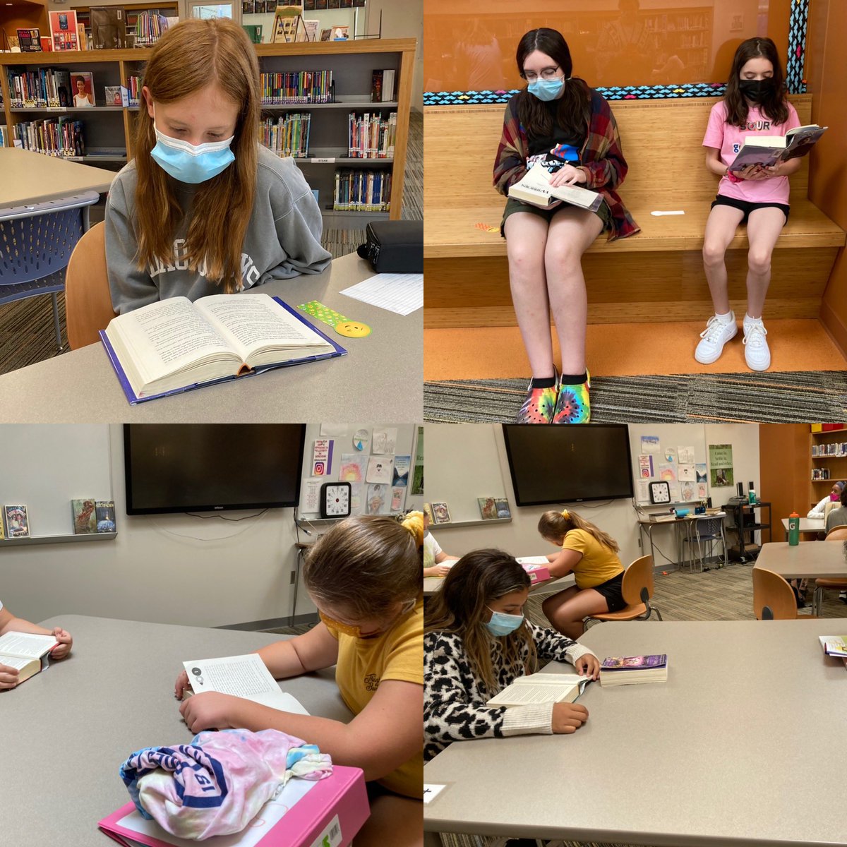 PennyFeeney's tweet photo. Ms. Hallman’s classes came to the library to do some book shopping today!! #makesmy❤️happy #justkeepreading @OnondagaM https://t.co/sgt7LKW9Pz