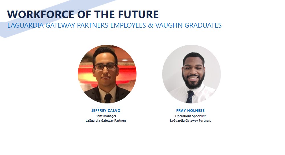 Our CEO George Casey & two amazing @terminalBLGA employees & alumni, Jeffrey Calvo & Fray Holness, joined @VaughnCollege today for a great discussion on #aviation careers and the resilience, flexibility & passion that will power the future of our industry.