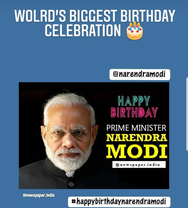 Happy Birthday my honorable Prime Minister Mr Narendra Modi once more again happy birthday 