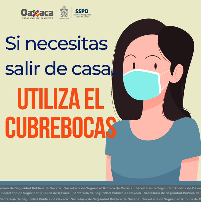Oaxaca_9_1_1's tweet photo. #Recomendaciones: Por tu salud, el uso del cubrebocas puede reducir la velocidad a la que las personas con #COVID-19 infectan a otras. #Oaxaca https://t.co/v53bqCvbSS