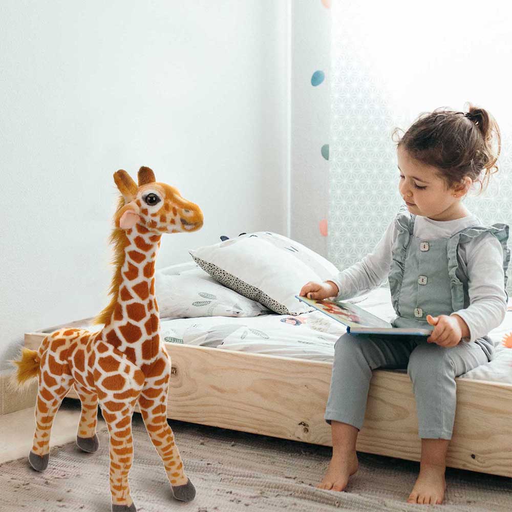 LinzyToysInc's tweet photo. Jared is Perfect for a Jungle theme nursery, room décor or just to add a splash of fun to your kids room. 🦒

🔎 22" Jared Giraffe 

#giraffe #giraffeplush #giraffedecor #giraffetoys #plushtoys #junglefriends #reallifeplush #linzytoys #wholesale #roominspo #kidsroominspiration https://t.co/RrvFkJZ3Cs