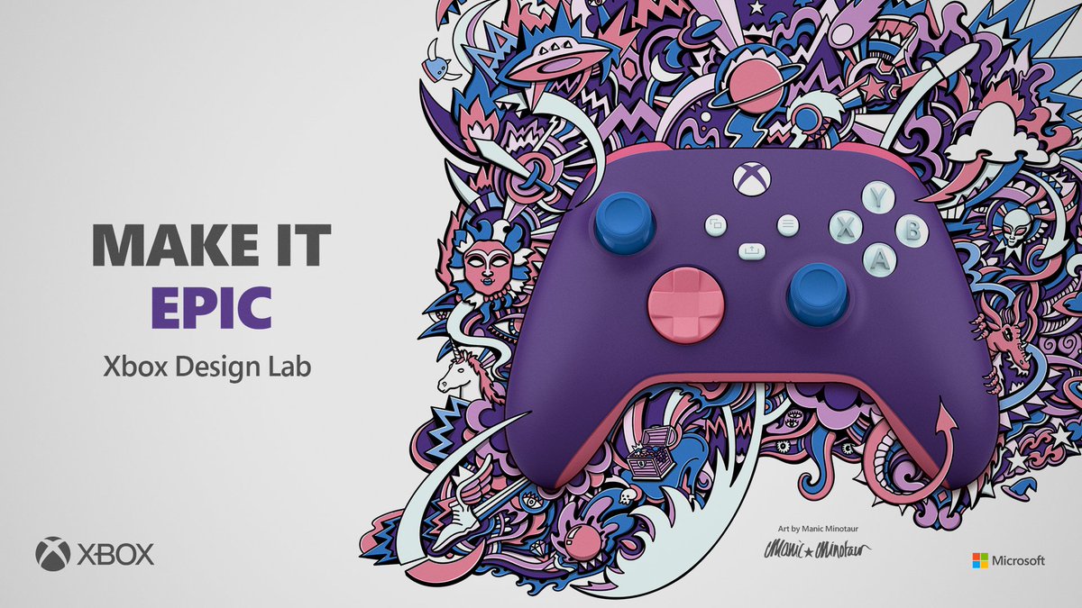 Xbox's tweet image. It's your story. We'll let you tell it.

Your journey starts here - build a custom Xbox Wireless Controller with Xbox Design Lab: xbx.lv/3nJc5MI