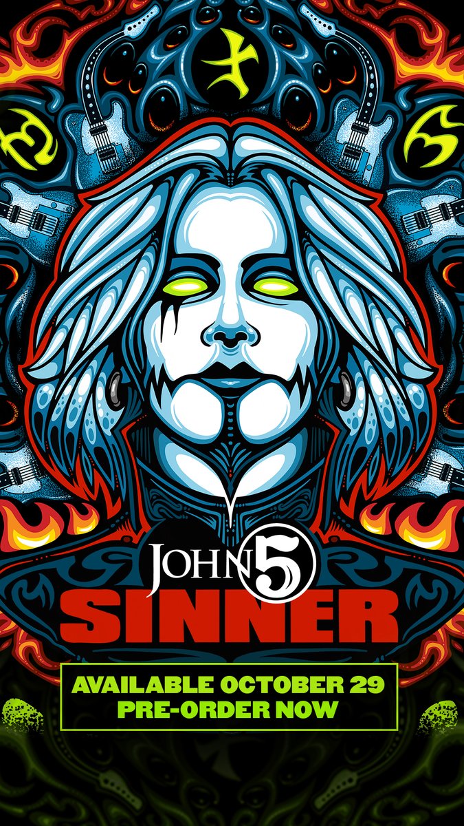 john5guitarist's tweet photo. WATCH NEW VIDEO From #John5AndTheCreatures - "Que Pasa" ft. @DaveMustaine  https://t.co/gQ19hLvM2H
Stream: https://t.co/5C4q4VIayA
New album SINNER is out Oct 29
Order Physical album: https://t.co/kT3G1tB6GP
Order Digital album: https://t.co/63CsZiOGFK
#John5 #DaveMustaine https://t.co/4pDSEe1B52
