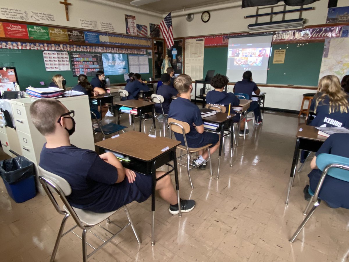 OLSSchool's tweet photo. Happy Constitution Day!! 8th grade listening to James Madison talk about Twitter!!!#fatherofConstitution https://t.co/VAk41gnJ1K